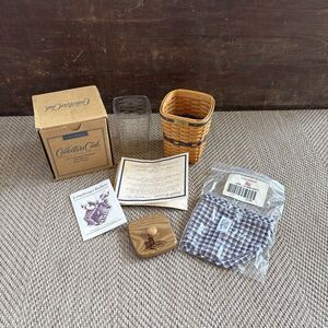 Longaberger JW 1997 Miniature Waste Basket Combo Multi Family Signatures